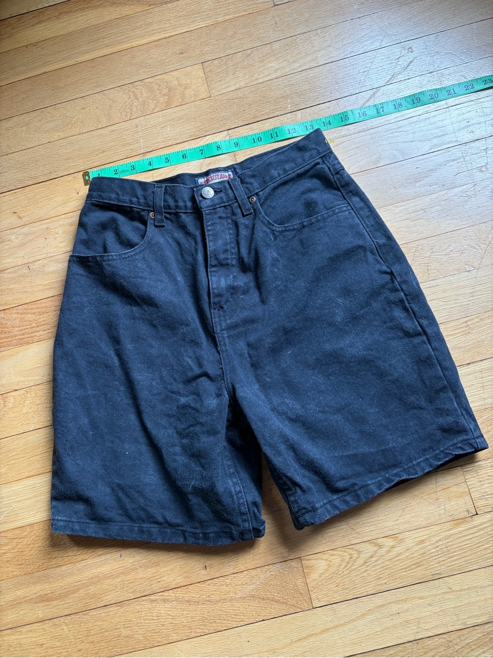 Black High-Waist Denim Shorts